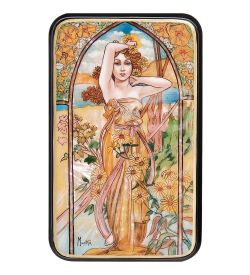 ШК-55/ 26 Шкатулка «Дневной порыв» Альфонс Муха, исп. Маркова