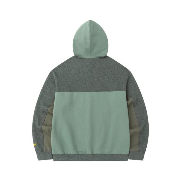 Худи HTF Three Color Block серый / зеленый - фото 2