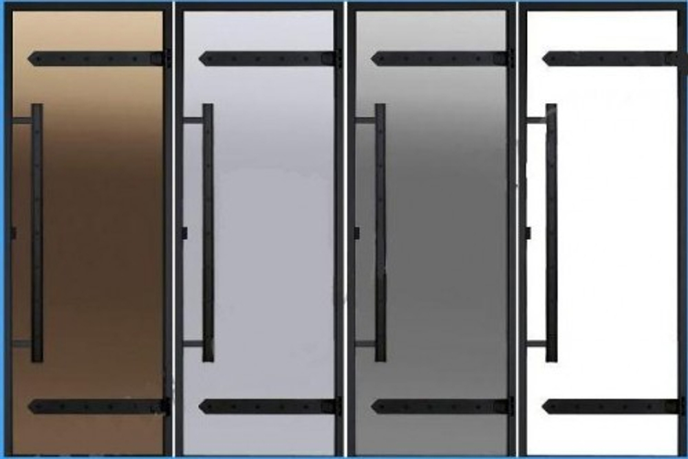 HARVIA Двери стеклянные LEGEND 7/19 черная коробка алюминий, стекло бронза, арт. DA71901L