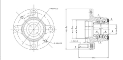 Ступица задняя в сборе L=R KIA Spectra/Shuma/Sephia II GANZ GIM03047