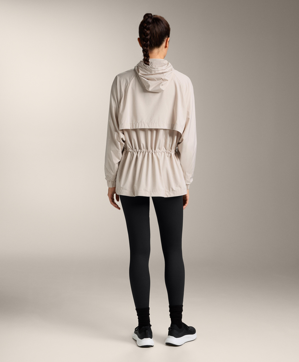 Oysho Водонепроницаемая длинная ветровка, экрю