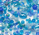 МБ-7 Хрустальные бусины, форма: МИКС, цвет: Голубой, 25 гр.