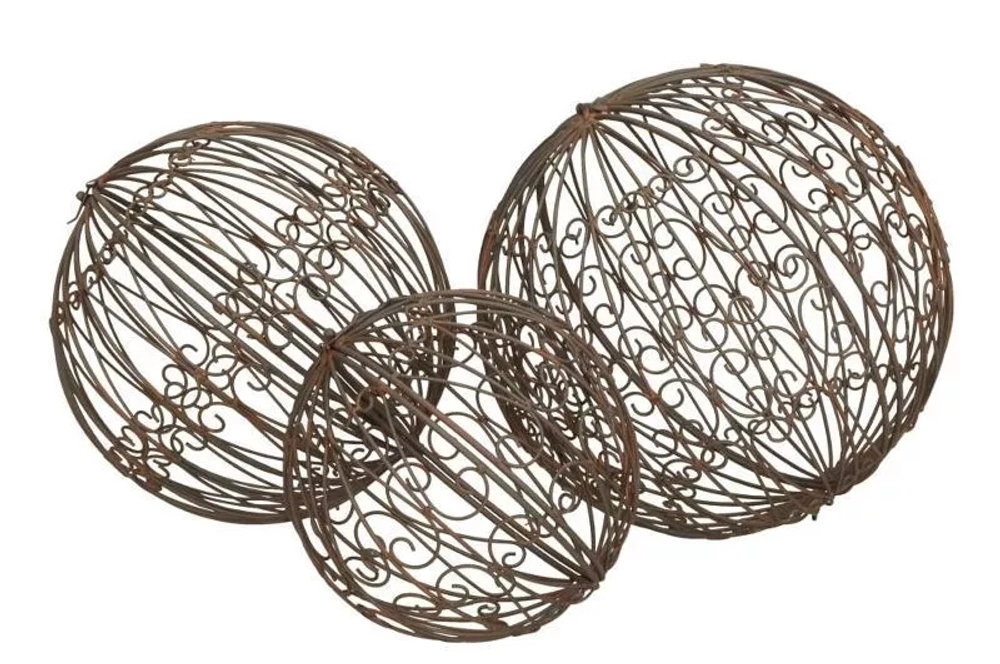 Шары металлические "Ажур" для декора сада от CAMPO Home & Garden 3 штуки