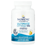 Nordic Naturals, Ultimate Omega®-D3 2X, лимон, 60 мини-капсул
