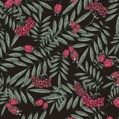 Микс  листвы и плодов рябины и шиповника