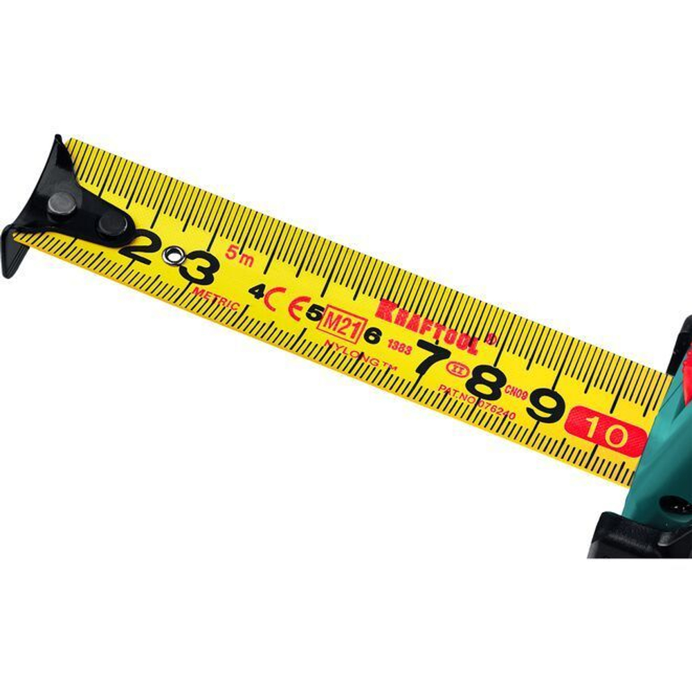 Рулетка 10 м х 25 мм строительная KRAFTOOL X-Drive, ударостойкий обрезиненный корпус.