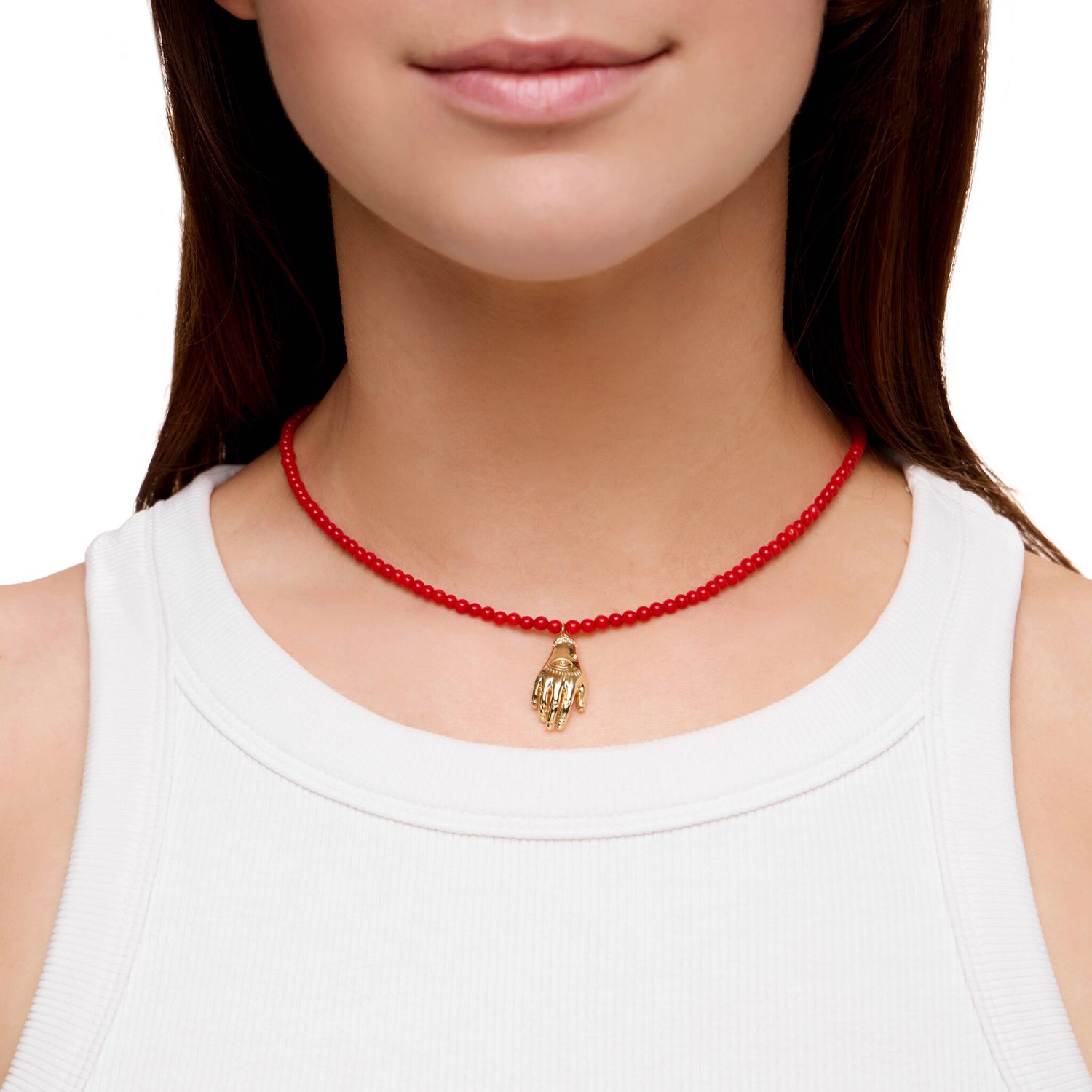Колье Gold Hand Coral Necklace