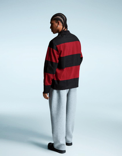 BERSHKA Футболка-поло с принтом Nightmare on Elm Street, красный