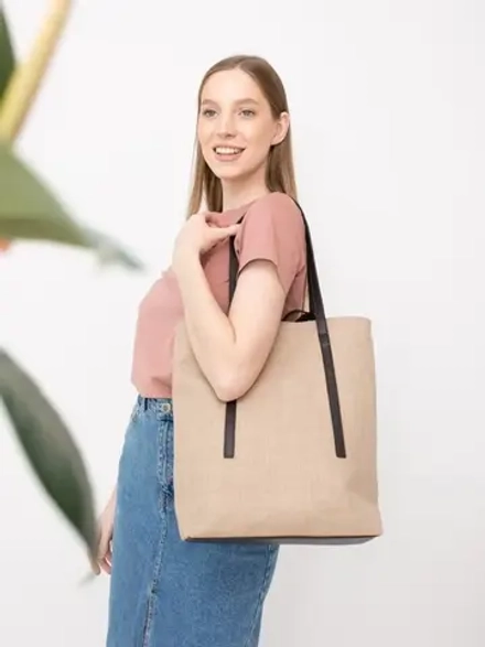 сумка большая через плечо шоппер тканевый