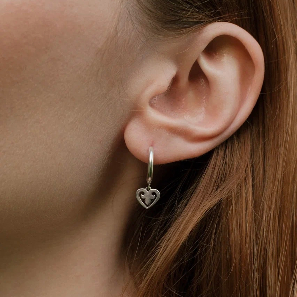 Серьги-кликеры СЕРДЕЧКО