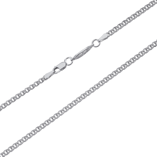 Цепь из серебра/Бисмарк/Родий/Со вставкой спаси и сохрани