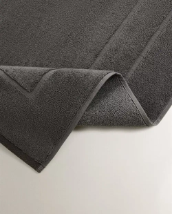 ZARA HOME ХЛОПКОВЫЙ НЕСКОЛЬЗЯЩИЙ КОВРИК ДЛЯ ВАННОЙ, ТЕМНО-СЕРЫЙ