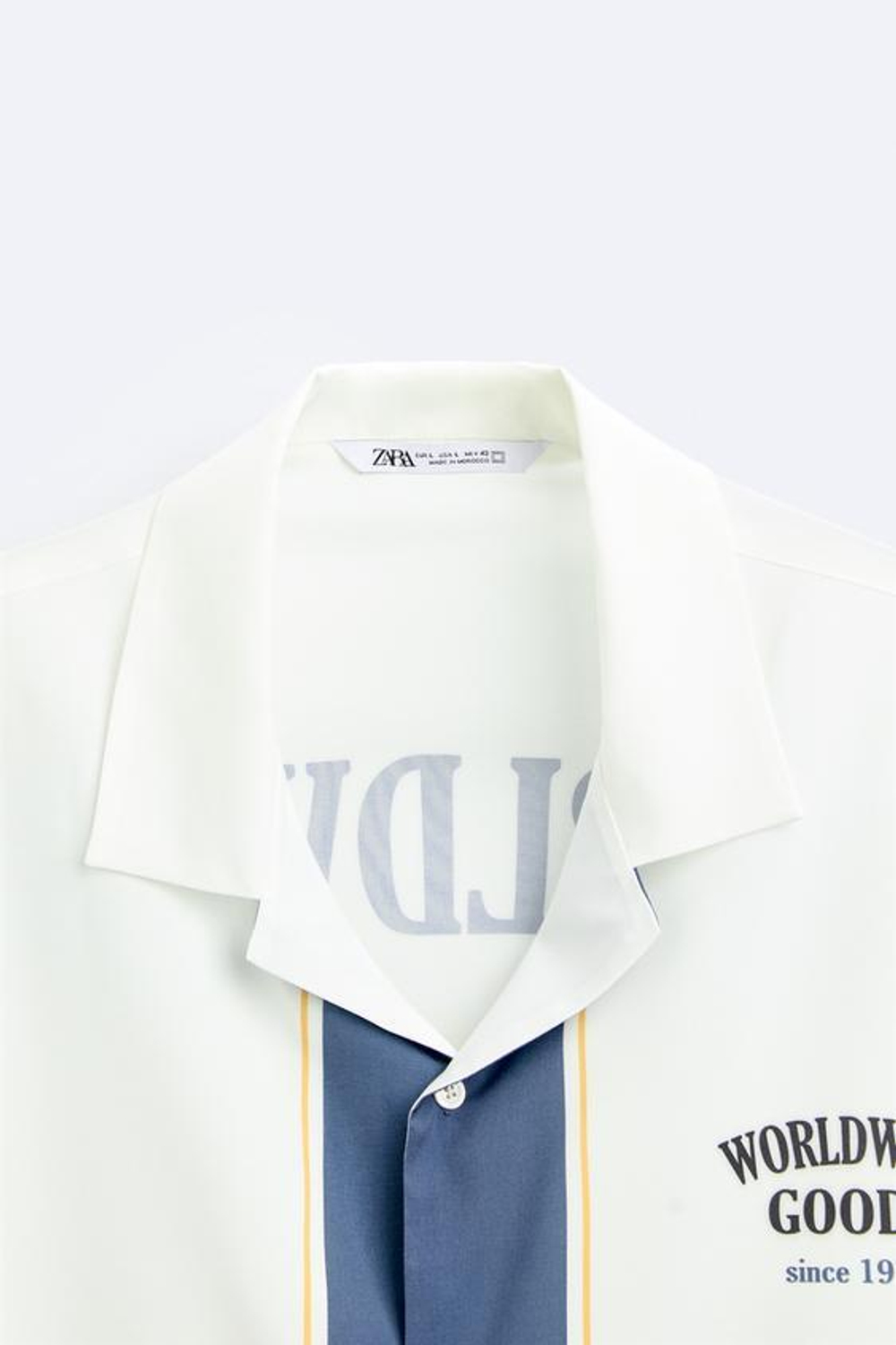 ZARA КОМБИНИРОВАННАЯ РУБАШКА С АТЛАСНЫМИ ДЕТАЛЯМИ, СИНИЙ