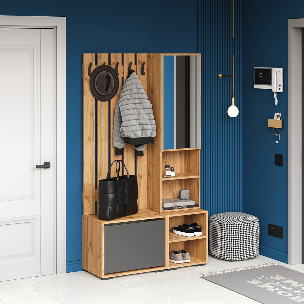 Обувница для прихожей DIWO Кострома 60х47х37 см дуб вотан, антрацит