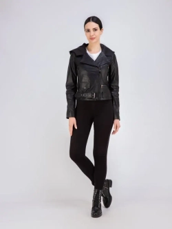 Куртка женская из натуральной кожи с капюшоном Турция