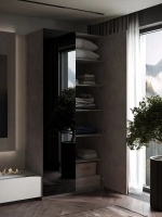 Шкаф Распашной Серый/Черный 101х220х52,5 SOHO с полками