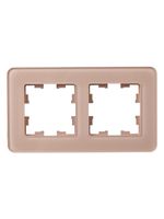 BRITE Рамка 2-местная РУ-2-2-Бр стекло дымчатый RE IEK
