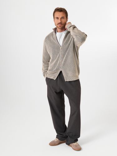 Серый хлопковый джемпер на молнии QWE