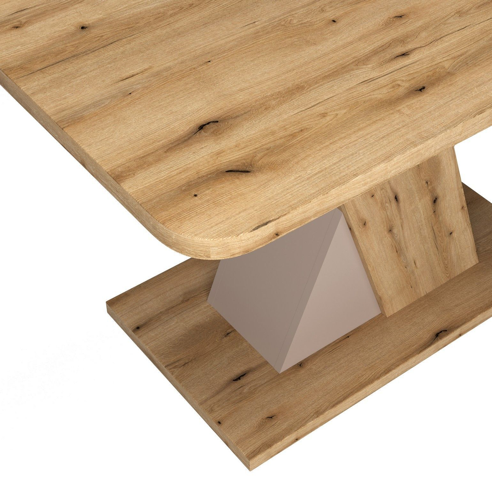 Стол раскладной Bruno (120+40) дуб эвок прибрежный/глиняный серый