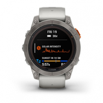 Умные часы Garmin FENIX 7X PRO Sapphire Solar 51 мм титановый серый с дымчато-серым оранжевым ремешком