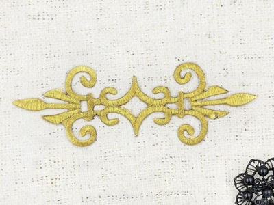 Термоаппликация орнамент, р. 17×5,7 см, золото