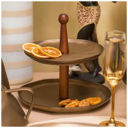 ВАЗА ДВУХЯРУСНАЯ BRONCO "BRONZE" 24,5*20,5 СМ (КОР=12ШТ.)