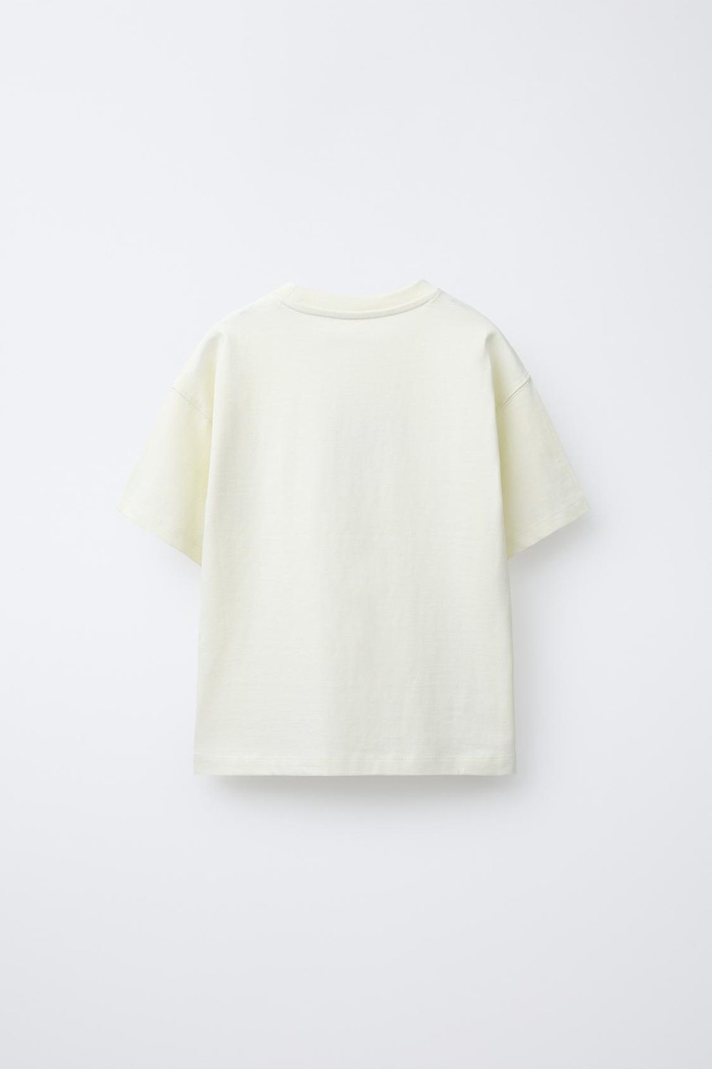 ZARA ФУТБОЛКА С ВЫШИВКОЙ, КРЕМОВЫЙ