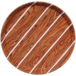 Поднос пластиковый «WOOD» 27,5см белая полоса