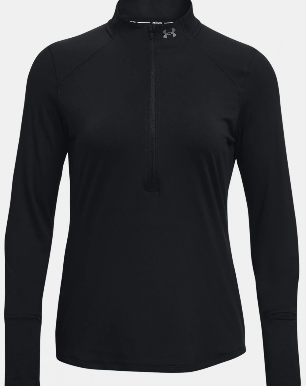 Женская теннисная футболка (dł. Рукава) Under Armour Women's UA Qualifier Run 2.0 1/2 Zip - black