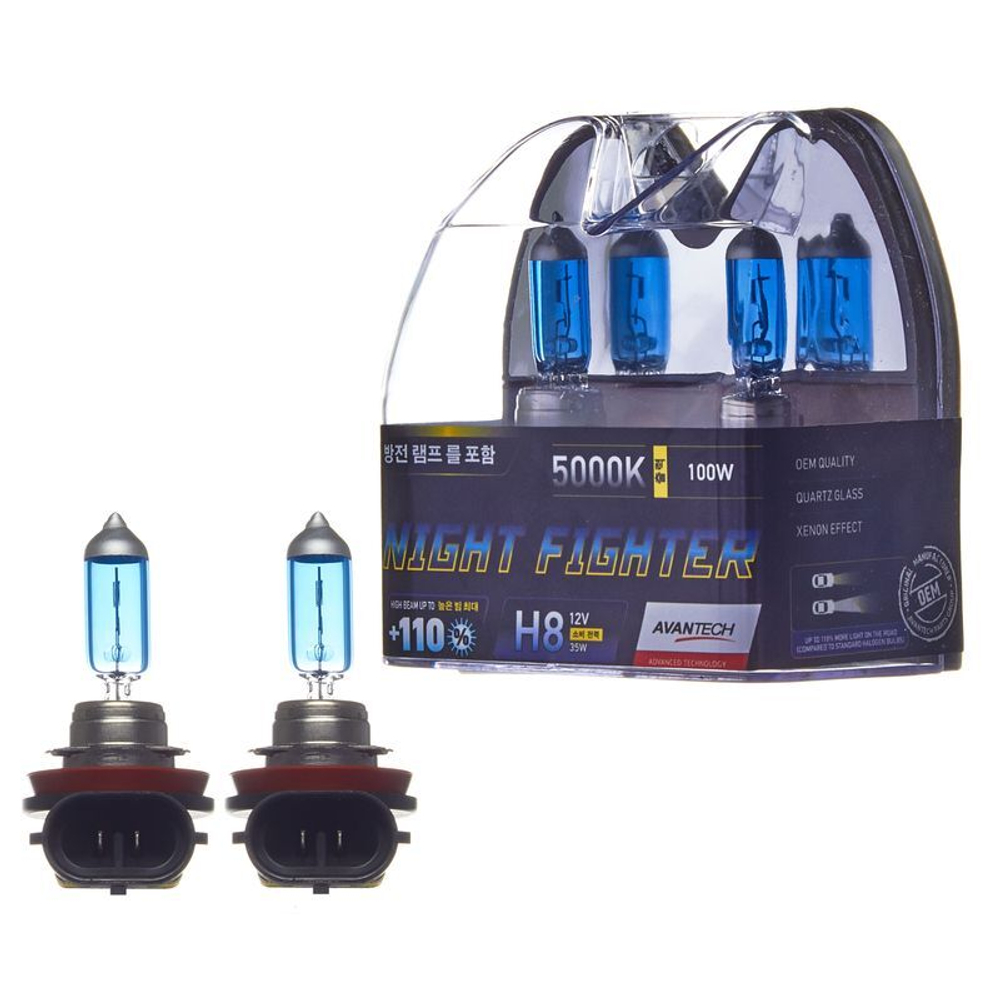 Лампа высокотемпературная Avantech H8 12V 35W (70W) 5000K, комплект 2 шт. AB5008