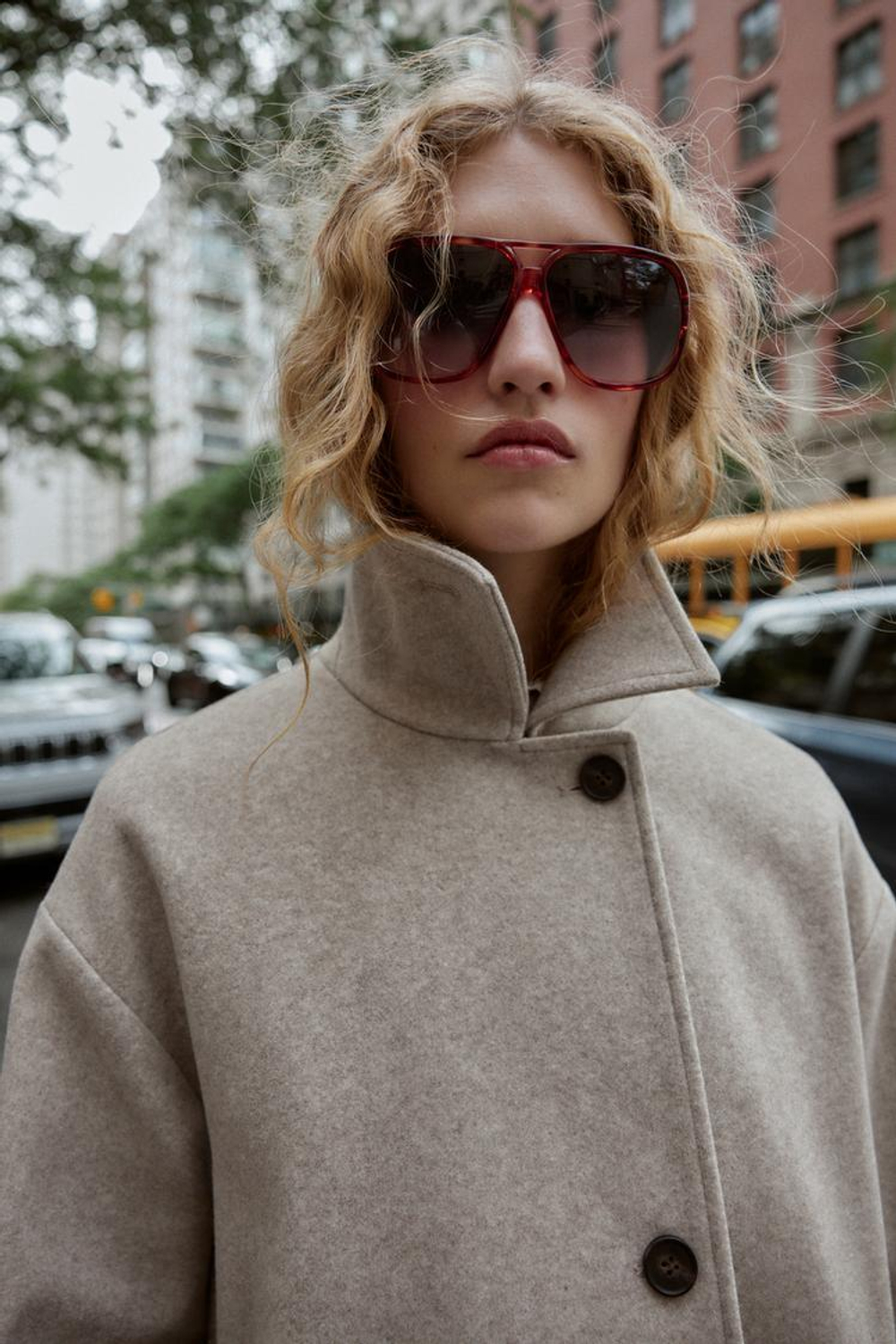 ZARA ПОЛУПАЛЬТО С ПОЯСОМ, БЕЖЕВЫЙ