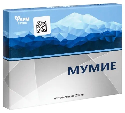 Мумие Фармгрупп, 0,2 г, 60 таблеток