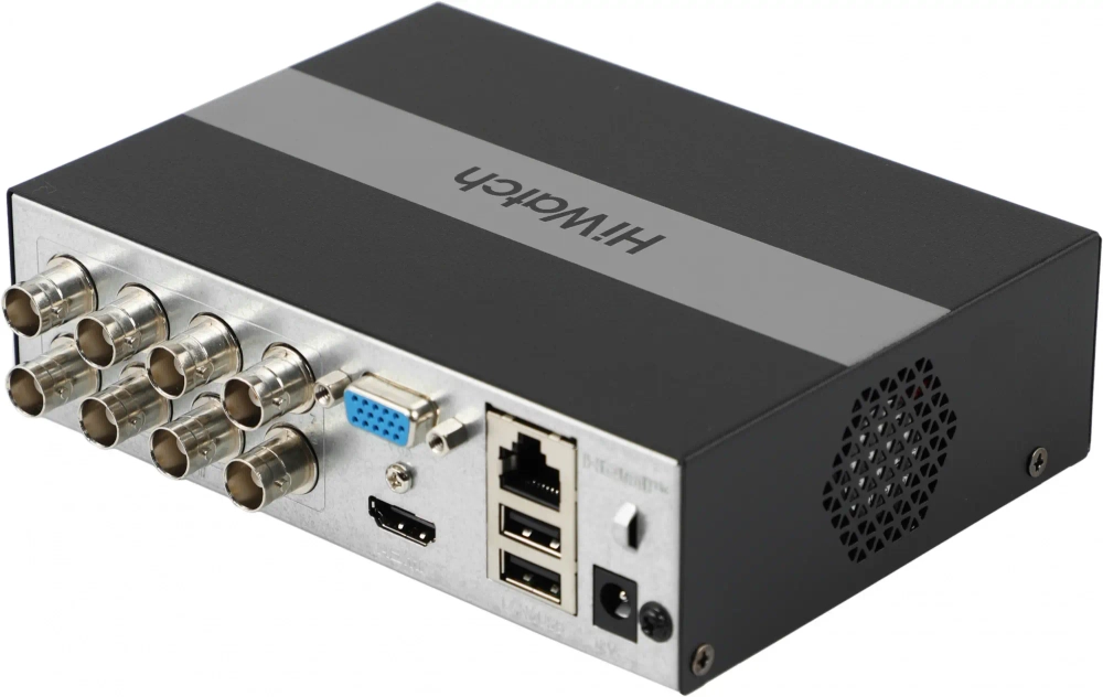DS-H108EGA 512GB   8-и канальный гибридный HD-TVI регистратор с встроенным eSSD накопителем и технологией AoC (аудио по коаксиальному кабелю)