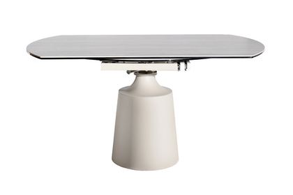 Стол обеденный раскл. керам.столешница, 90(30+30)x150x75/77см, белый/бежевый Garda Decor