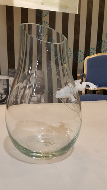 Ваза  с декором - лягушкой FROG (стекло)