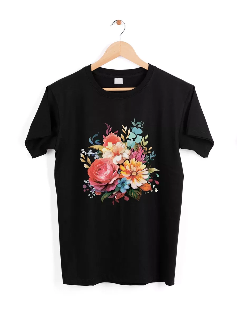 Футболка для спорта женская с принтом цветы