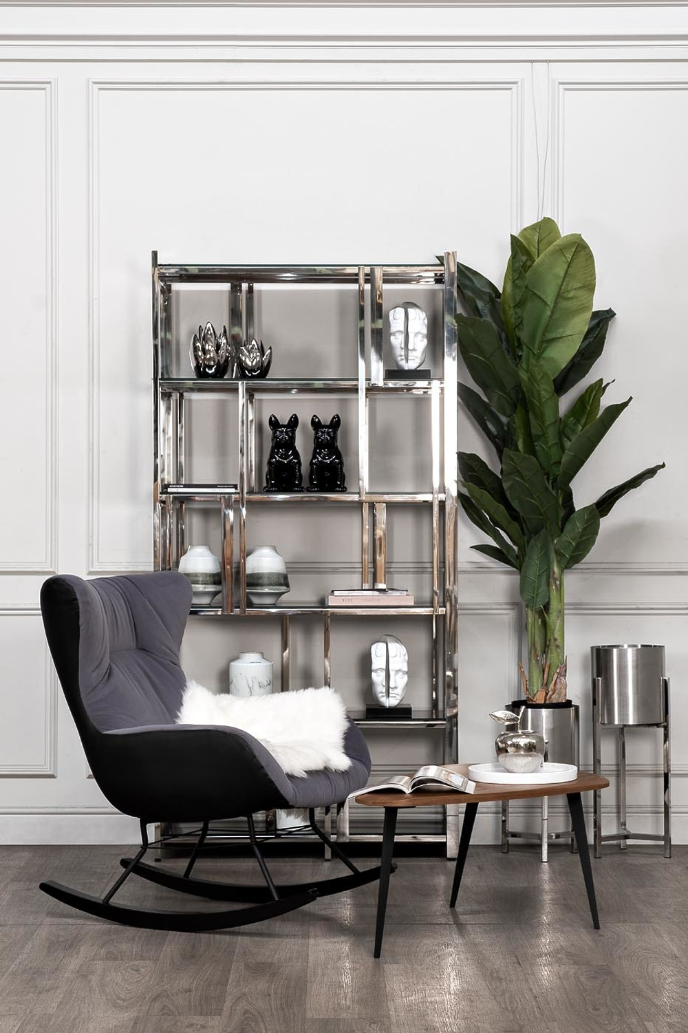 Кресло-качалка Garda Decor серое 30C-DX-1943-1 GRE