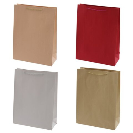 GAEM Пакет подарочный L (бумага 230г/м2, блок 12шт), L30 W12 H40 см, 4в.