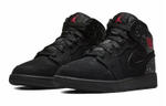 Кроссовки Jordan Air Jordan 1 Mid Black Rush Pink White Splatter (Женская размерная сетка)