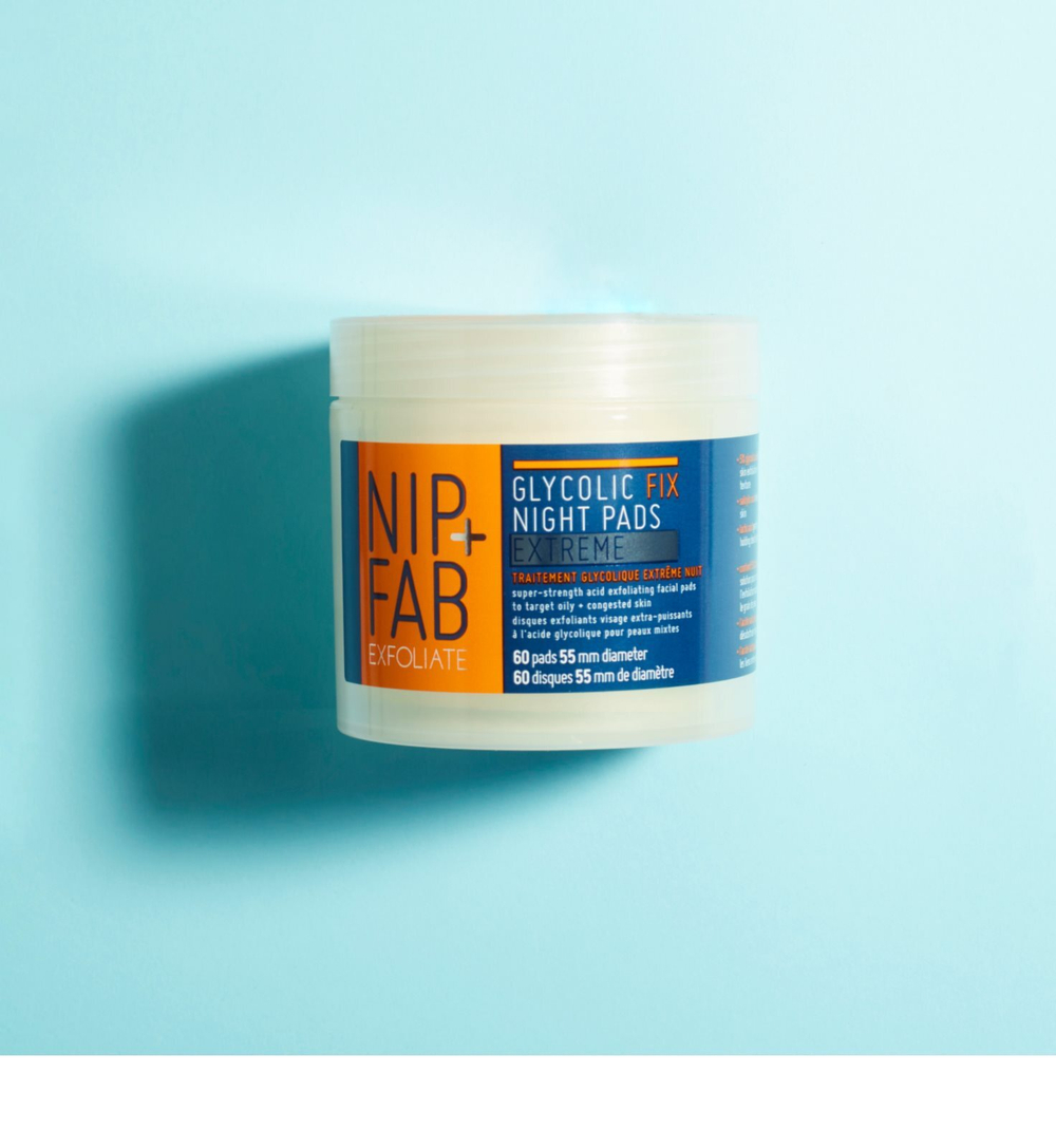 NIP+FAB Glycolic Fix Extreme - очищающие салфетки на ночь /  60 szt.   / GTIN 5060236974686