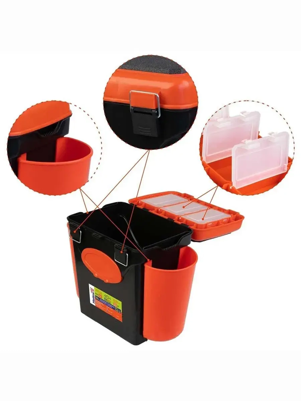 Ящик для зимней рыбалки Helios FishBox (10л) оранжевый