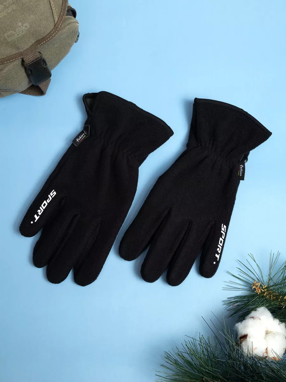 Перчатки зимние флисовые SPORT тёплые лёгкие для спорта