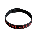 Ошейник с сердечками черный