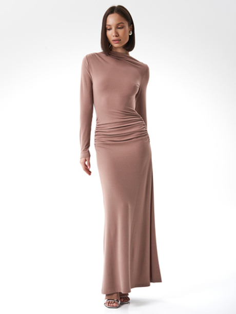 Платье вечернее праздничное длинное с драпировкой