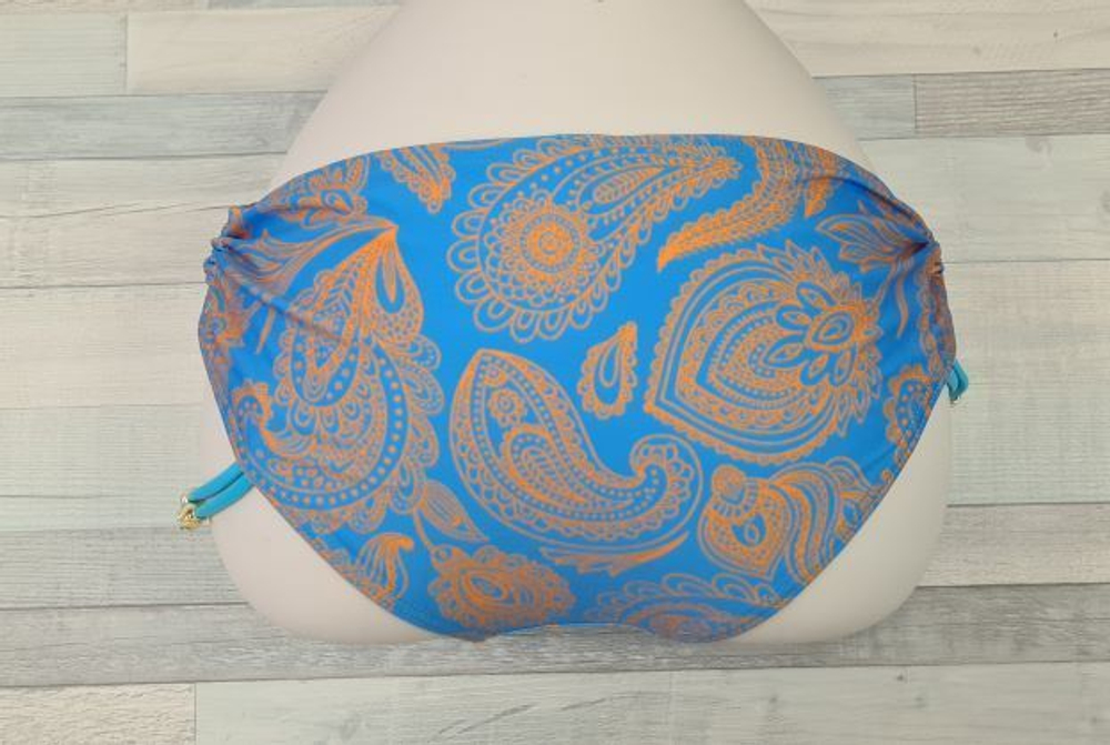 Плавки с регуляцией высоты и узором пейсли (Размер: M) (Цвет: голубой)