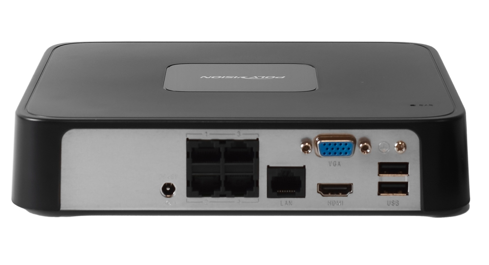 PVNR-75-4E1P IP видеорегистратор NVR, 4 канала, PoE