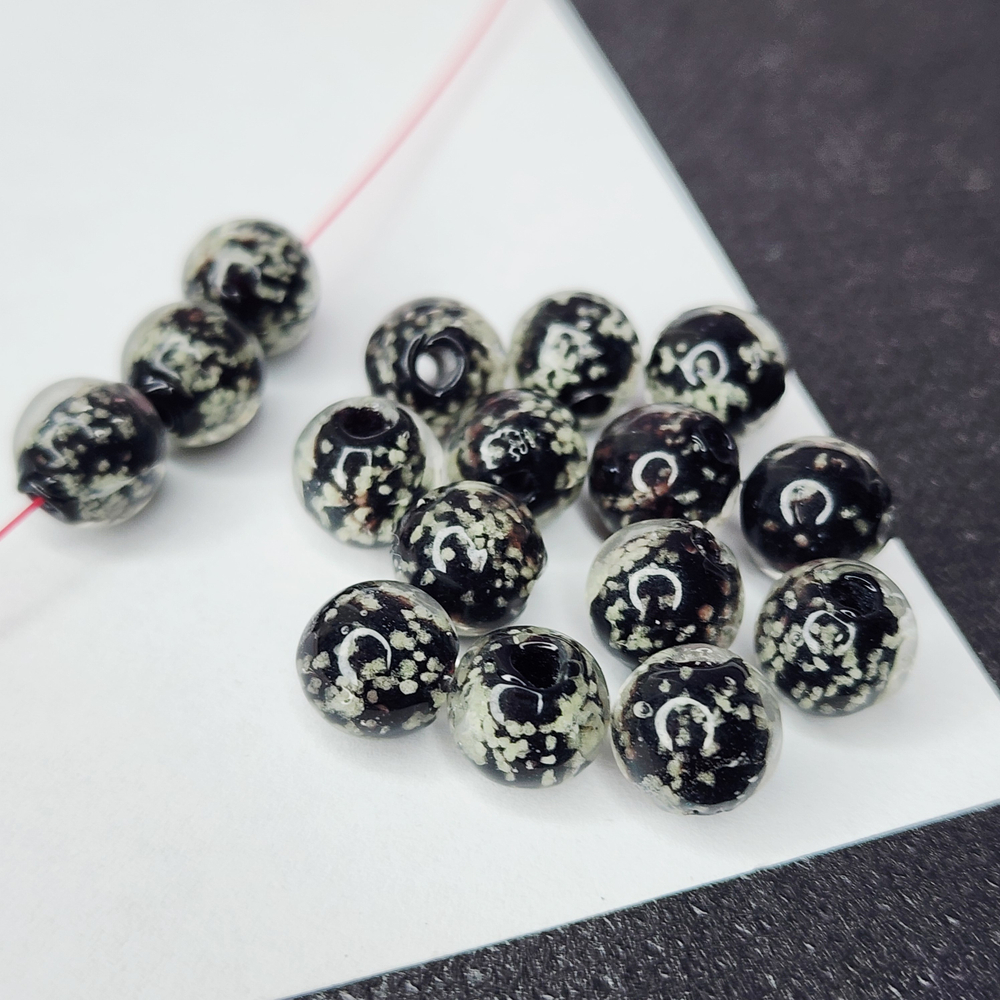 Бусина лэмпворк, стеклянные бусины, светятся в темноте, р-р 8мм, штучно