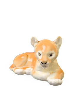 Фарфоровая статуэтка "Львёнок лежащий" ЛФЗ