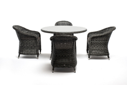 "Равенна" обеденная группа плетеная, цвет графит
