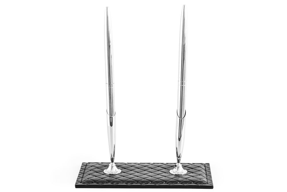 Набор руководителя из черной кожи люкс Классика с тиснением 15 предметов